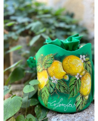 Borsa ecopelle verde limoni