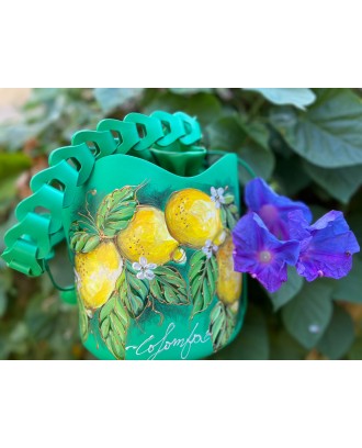 Borsa ecopelle verde limoni